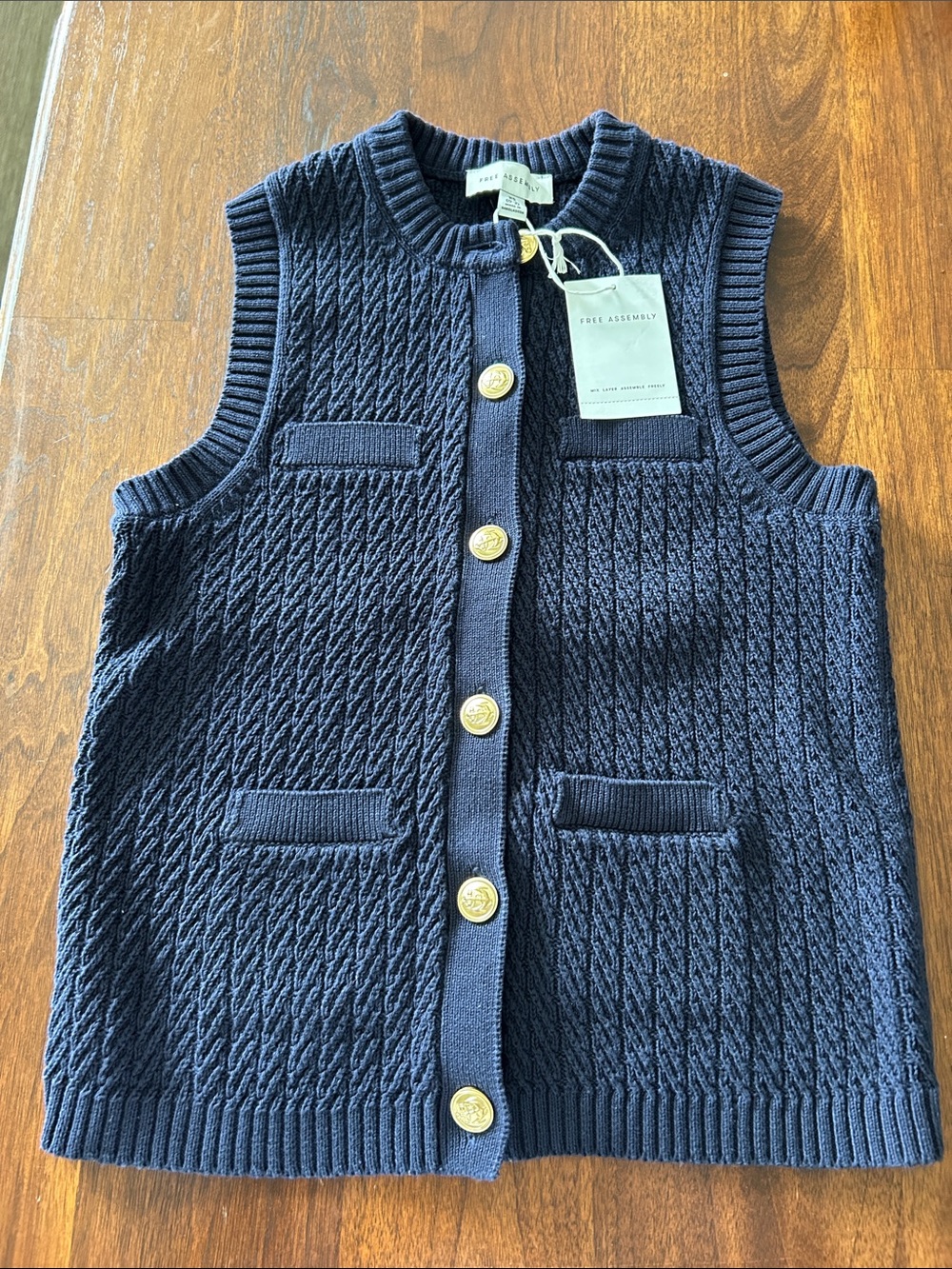 NWT Free Assembly cable knit sweater vest
